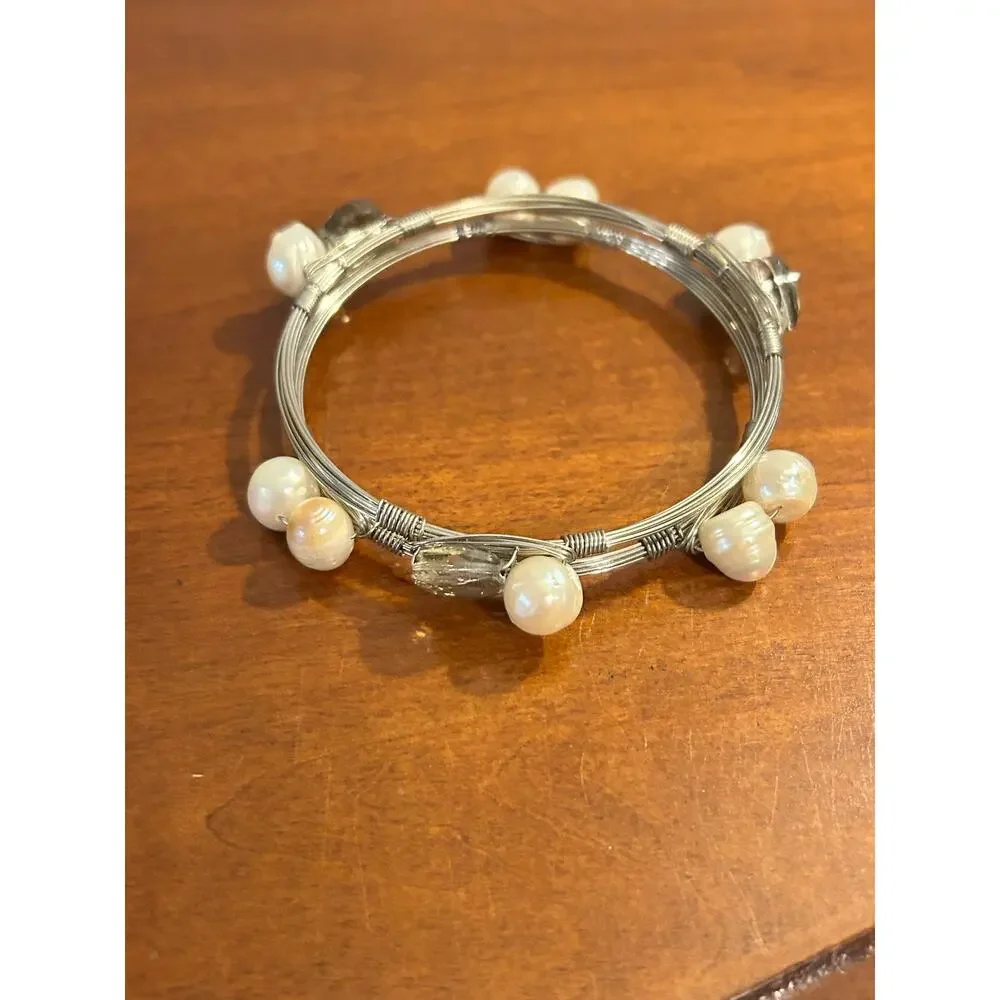 Custom Authentic Baroque Pearl Stackable Bracelet Set of 2